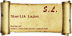 Sterlik Lajos névjegykártya